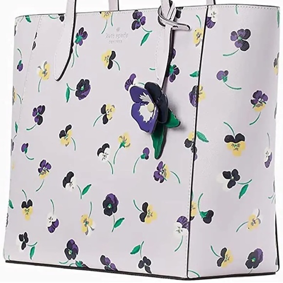 Kate Spade Dana Tote Top Zip Shoulder Bag Flower Charm - Picture 3 of 4